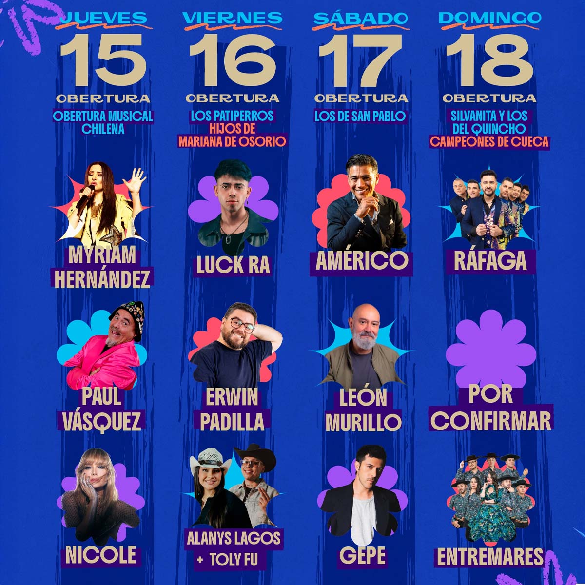 Parrilla Artistas Festival Del Huaso De Olmué 2026