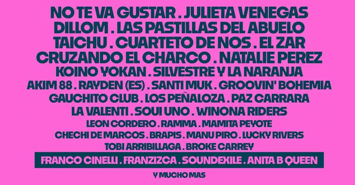 Grilla Artistas Festival Bandera 2023